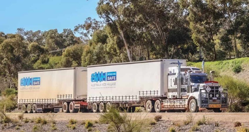 AWH truck out on regional roads adhering to bushfire season logistics strategies