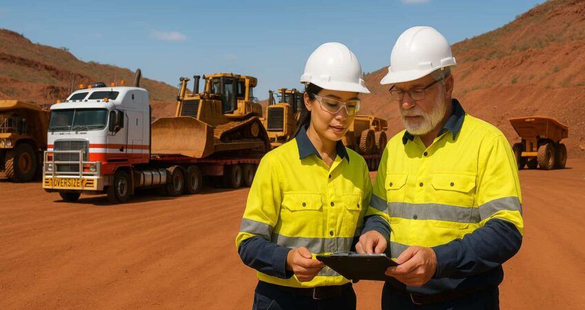 Operators on site showing how to prepare your site for heavy haulage delivery
